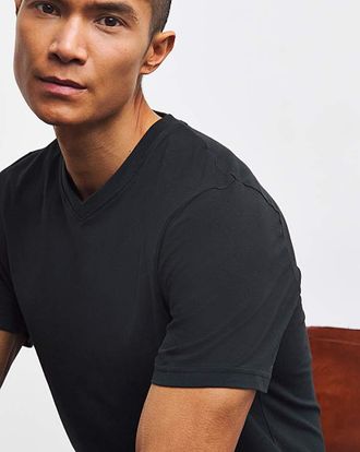 Jacamo Pure Cotton V-Neck T-Shirt Long