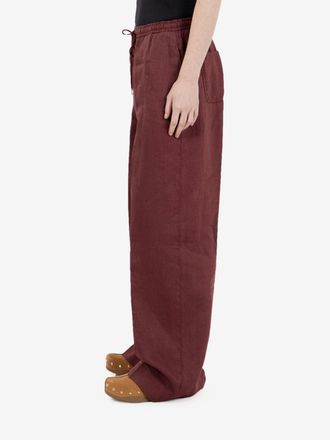 BRIGLIA 1949 Pantalone in lino con coulisse ciocco