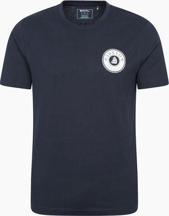 Mountain Warehouse Mens Mountain Warehouse Mens Padstow Printed Organic T-Shirt - Navy - Size: 36