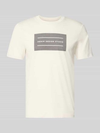 Tom Tailor Denim Regular Fit T-Shirt aus reiner Baumwolle in Offwhite, Gr&ouml;&szlig;e XXL