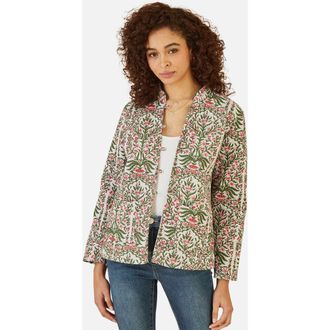 Yumi Long Sleeve Reversible Quilted Jacket in Pink at Nordstrom, Size 12