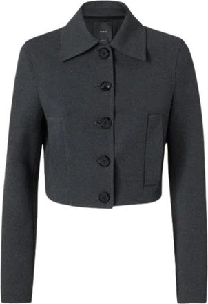 Pinko Doccia Single-breasted Jacket - Dames - Zomerjassen - Grijs - XS - Leer - Jassen