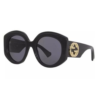 Gucci GG1308S001 Round Full Rim Sunglasses - Black