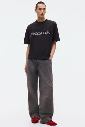 H&M Loose-fit printed t-shirt in Black/honda at Nordstrom, Size X-Large