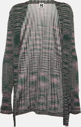 M Missoni Green/pink Knit Open Front Cardigan