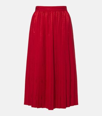 Gucci Interlocking G silk jacquard midi skirt