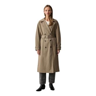 Levi's Serena Long Trench - Dames - Mantels - Beige - Maat: L Katoen