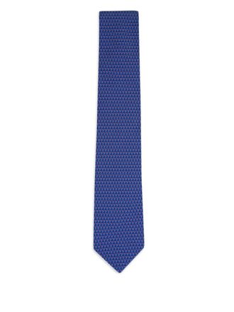 Ferragamo patterned tie - men - Silk - One Size - Blue