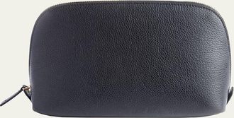 Royce Leather Monogrammed Large Leather Cosmetic Bag