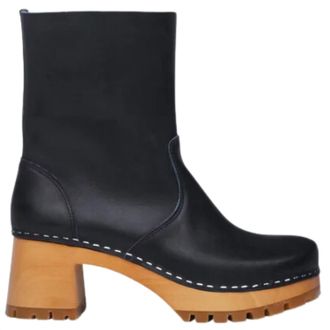 Swedish Hasbeens Womens Plain Boot In Black