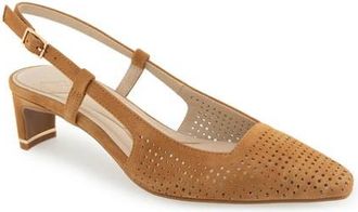 Kenneth Cole Marbella Perf Slingback Pump in Brown Suede at Nordstrom, Size 7.5