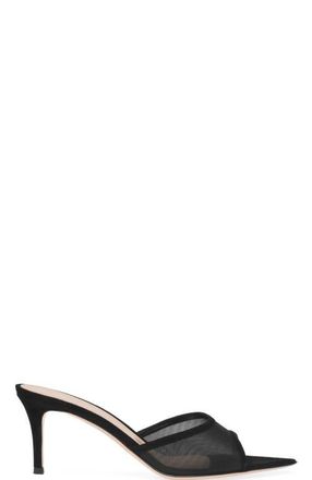 Gianvito Rossi Dorotea Mule 70 in Black Fabric And Suede at Nordstrom, Size 35.5