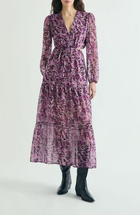 Scalpers Midi Dress Print Slits in Mauve at Nordstrom, Size X-Small Eu