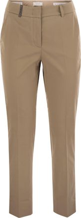 PESERICO Peserico Light Cotton Satin Cigarette Trousers