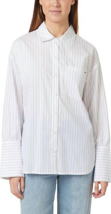 Habitual Oversized Striped Poplin Shirt In White/black