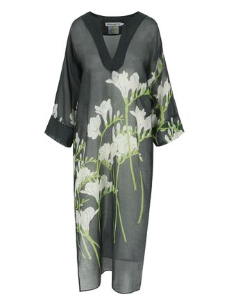 Bernadette floral-print kaftan dress - women - Fabric - 42 - Blue
