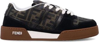 Fendi FF Monogram Low-Top Sneakers - Dames - Sneakers - Bruin - 35 1/2 EU - Leer - Schoenen