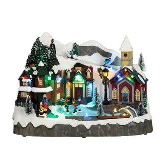 Luville Pueblo navide&ntilde;o luville specials blanco h24xb18xl34cm