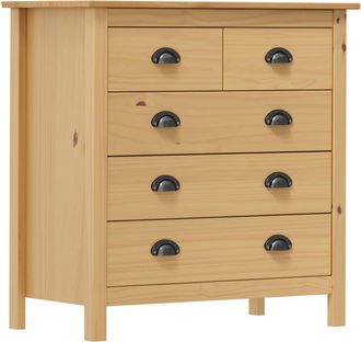 vidaXL Vidaxl - Mesita De Noche Hill Madera Maciza De Pino 79x40x80 Cm