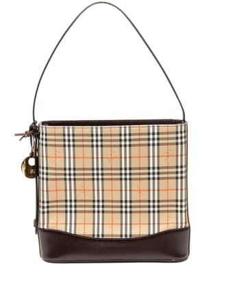 Burberry Borsa a spalla a quadri anni 90 - Toni neutri