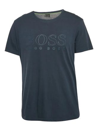 BOSS embroidered-logo cotton T-shirt - Blue