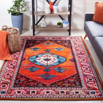 Safavieh Vintage Hamadan Machine Made Area Rug, Red / Blue Traditional Style Easy Care