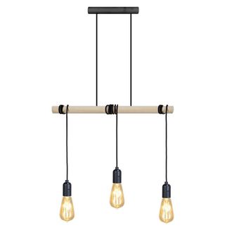 Tosel L&aacute;mpara de Techo madera natural y negro