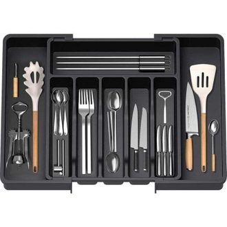OEM Bandeja Extensible Para Utensilios De Cocina, Organizador De Cajones, Soporte Para Cubiertos, Estante De Almacenamiento De Pl&aacute;stico Para Cubiertos, Cu