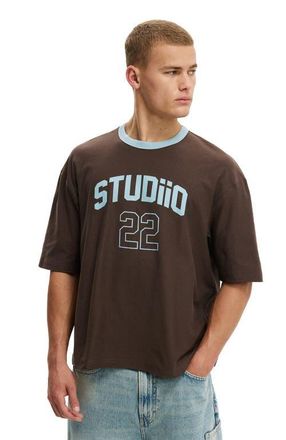 Cotton On Mens Cropped Fit Graphic T-Shirt in Washed Chocolate Twenty Two at Nordstrom, Size X-Large