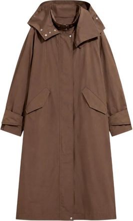 Iro Enyla Hooded Coat - Dames - Trenchcoats - Bruin - S - Wol - Jassen
