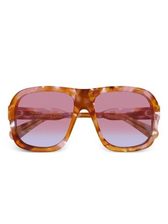 Chlo&eacute; CH0331S geometric sunglasses - women - Acetate - 58 - Brown
