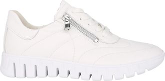 Waldl&auml;ufer Witte Leren Brede Sneakers - Dames - Sneakers - Wit - 42 EU - Leer - Schoenen