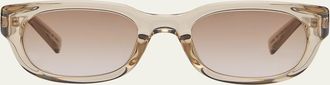 Saint Laurent Logo Acetate Rectangle Sunglasses