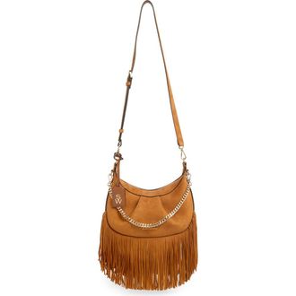 Stuart Weitzman Crescent Fringe Crossbody Bag in Camel at Nordstrom Rack