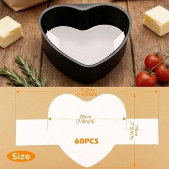 OEM Papel De Hornear Con Forma De Coraz&oacute;n De 20 Cm, Revestimiento Antiadherente, Papel De Hornear Precortado Para Hornear Galletas Y Pan (blanco)