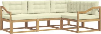 vidaXL Conjunto De Sof&aacute;s De Exterior 3 Uds. Blanco Y Crema Poli&eacute;ster Vidaxl