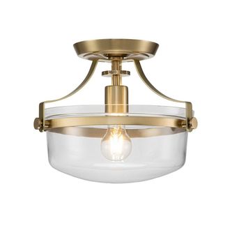 Netlighting Quoizel Penn Station Cylindrical Ceiling Light Brushed Brass