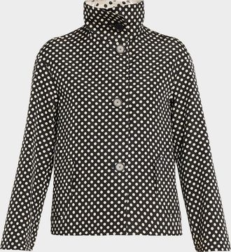 Akris Polka-Dot Single-Breasted Jacket