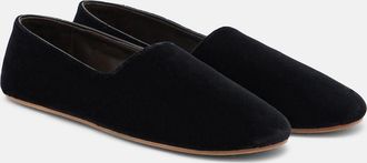 The Row Ponti velvet slip-on shoes
