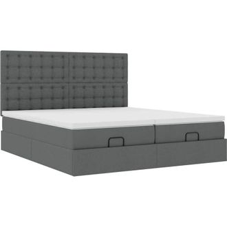 vidaXL Vidaxl - Estructura Cama Otomana Colchones Tela Gris Oscuro 200x200cm