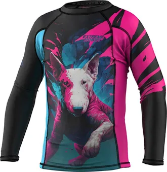 OEM Camiseta De Manga Larga Para Ni&ntilde;os Con Estampado De Bull Terrier V&iacute;vido 116 Negro