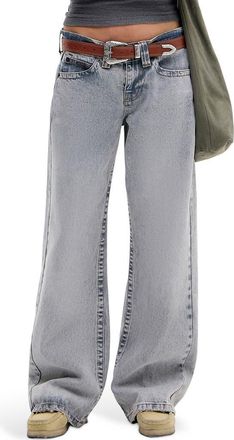 BDG Kayla Low Rider Baggy Jeans in Grey at Nordstrom, Size 32 32