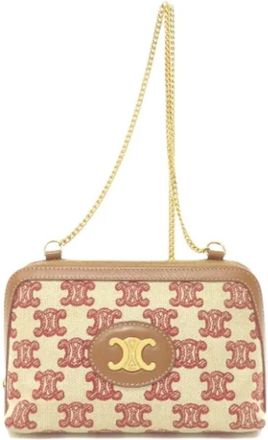 Celine Pre-owned Cross Body Bags, female, Beige, Size: ONE SIZE Pre-owned Canvas celine-bags