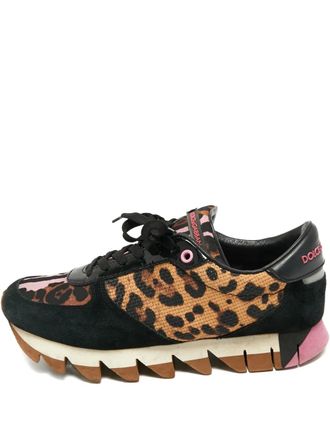Dolce & Gabbana leopard-print low-top sneakers - Black