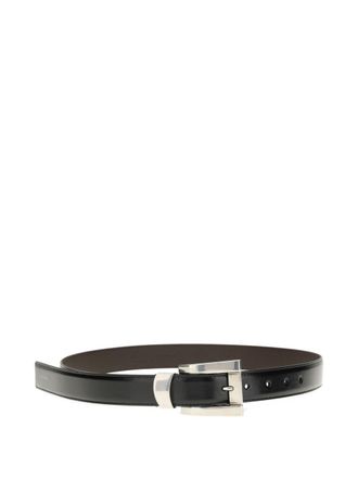 Versace Narrow Silk And Nylon Belt With Polished Silver Buckle