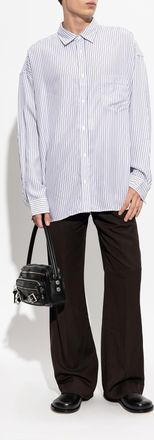 Acne Studios Striped Pattern Trousers, Mens, Brown