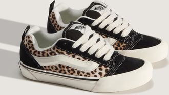 Vans Sneaker VANS Knu Skool, Damen, Gr. 38,5, schwarz, leopard, Textil, Schuhe Sneaker