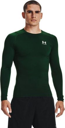 Under Armour Mens Armour HeatGear Compression Long-Sleeve T-Shirt, Forest Green (301)/White, XX-Large