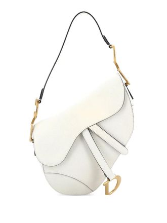 Dior Saddle Handbag Leather Medium shoulder bag - Bianco