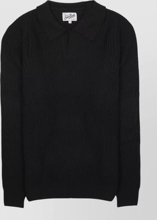 MC2 Saint Barth long sleeve ribbed texture polo shirt